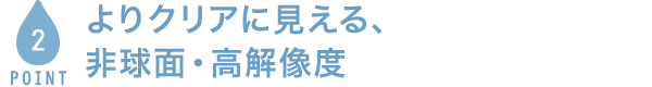 POINT2 よりクリアに見える、非球面・高解像度