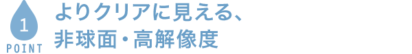 POINT1 よりクリアに見える、非球面・高解像度